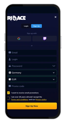 RioAce Casinò registrazione